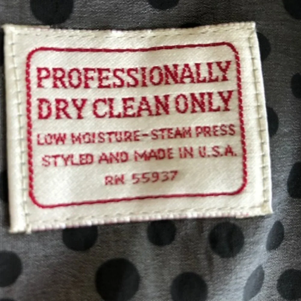 RALPH LAUREN Polka Dot Swing Coat with Removable Wool Lining Vintage